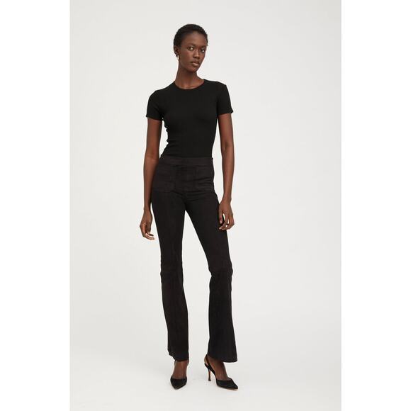 Sprwmn Suede Patch‎ Pocket Super Flare Pants Black Size Large - Picture 1 of 16
